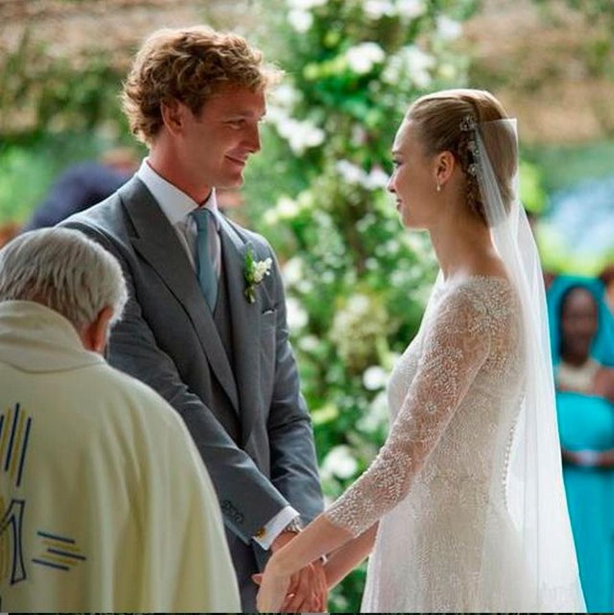 Pierre Casiraghi y Beatrice Borromeo durante la ceremonia religiosa