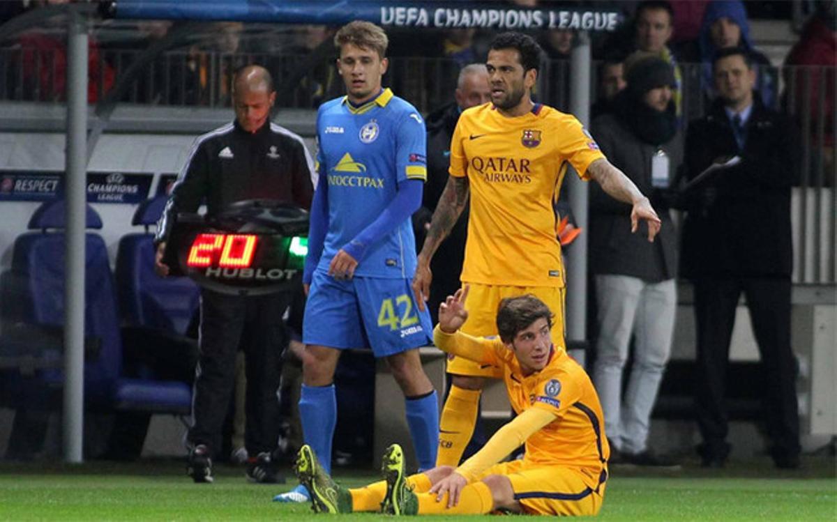 Sergi Roberto acabó lesionado Sergi Roberto acabó lesionado