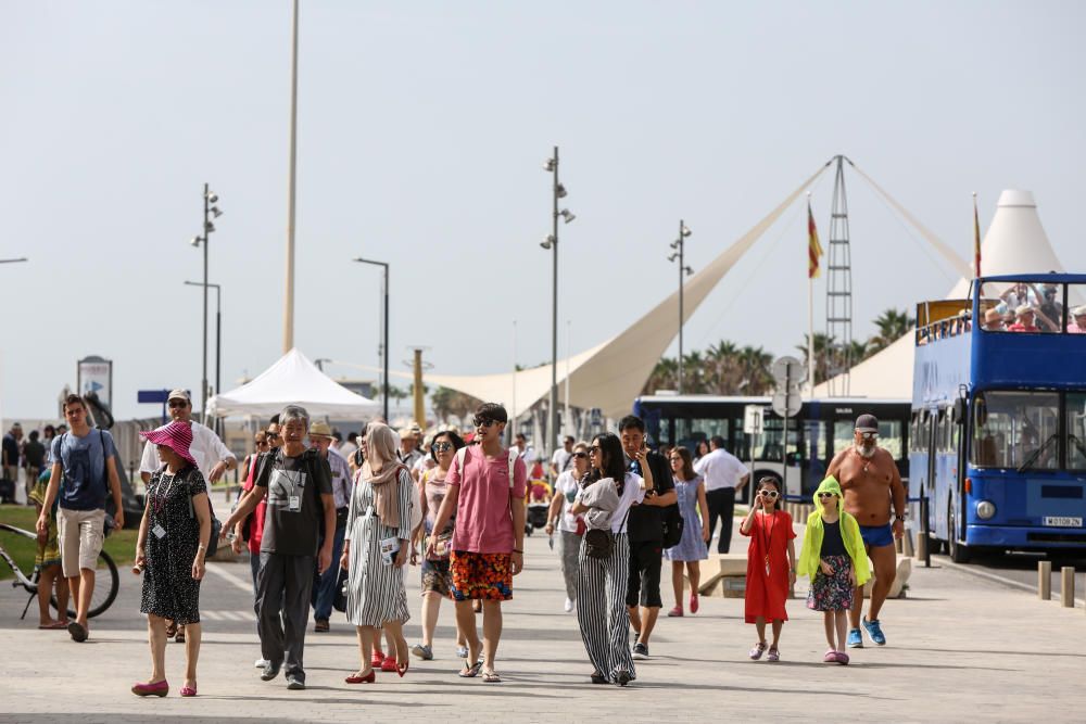 El Westerdam, repleto de norteamericanos y argentinos, hace escala en la estación marítima y llena de turistas el Castillo, bares y terrazas, y las tiendas