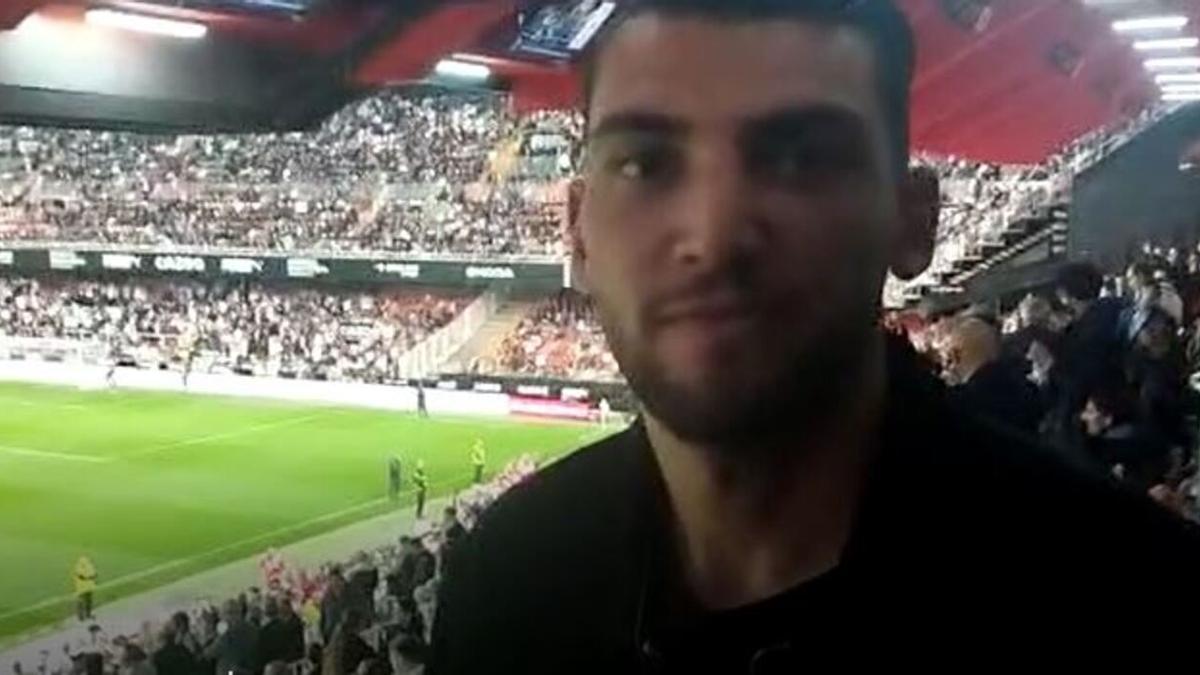 Rafa Mir, en el palco de Mestalla para ver el Valencia-Rayo