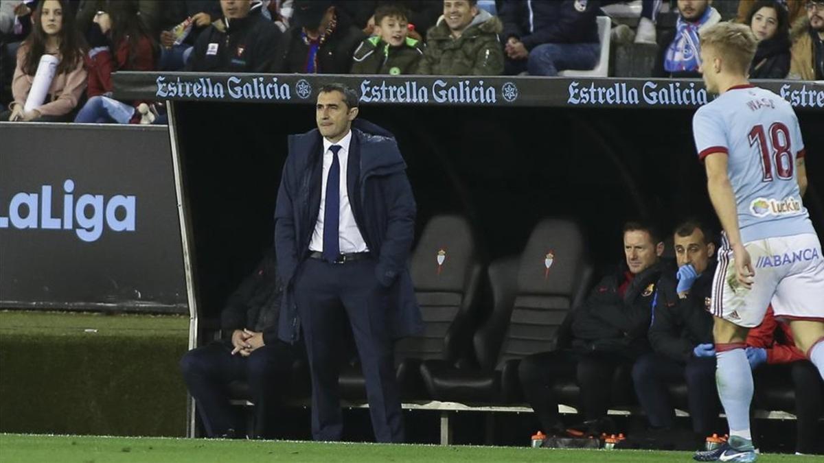 Valverde, en el banquillo de Balaídos