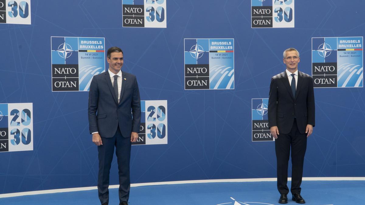 El president del Govern, Pedro Sánchez, i el secretari general de l&#039;OTAN, Jens Stoltenberg