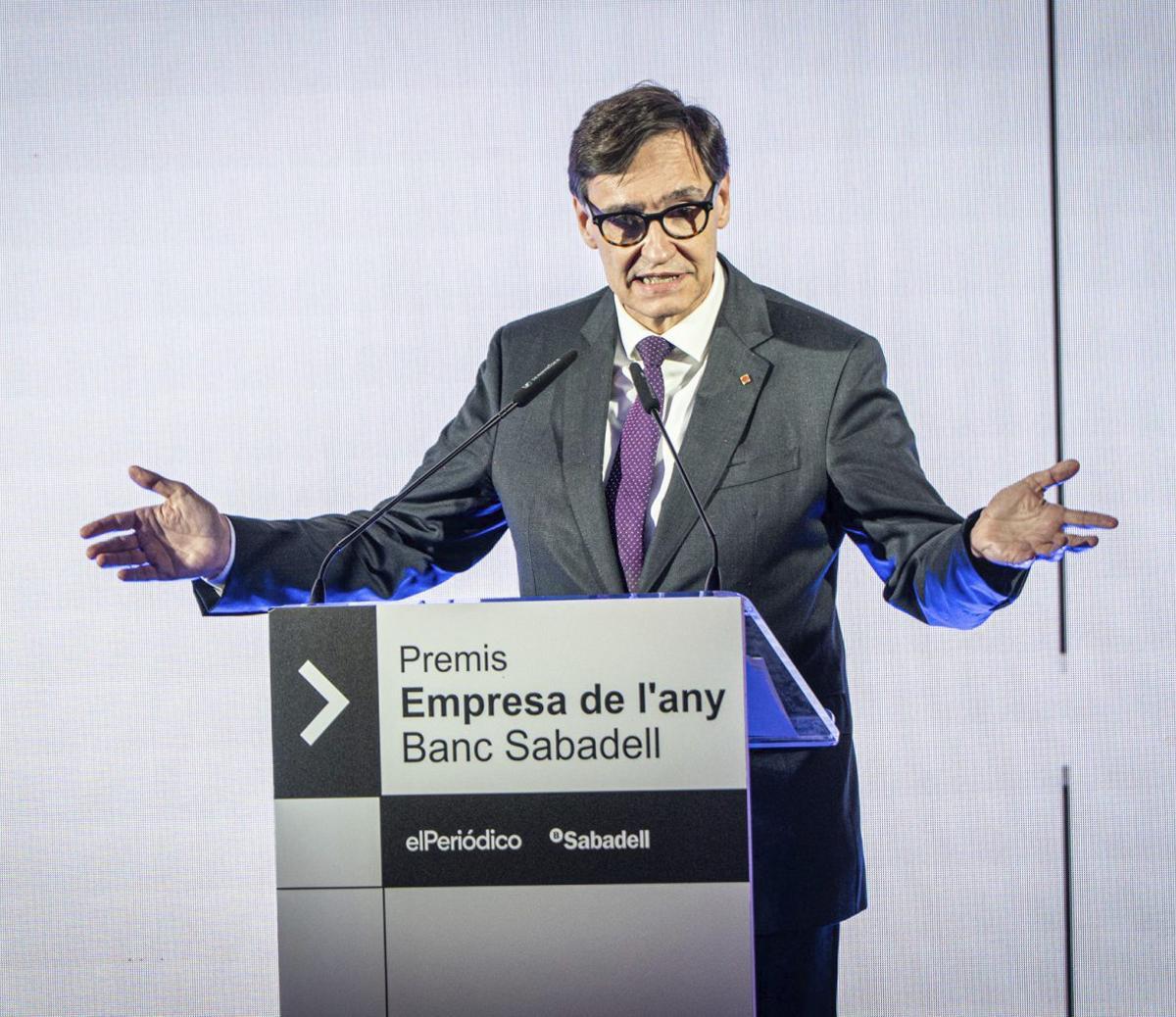 Salvador Illa a la gala dels Premis Empresa de l’Any Banc Sabadell.