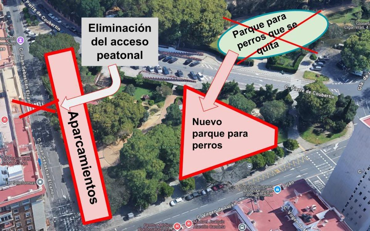 Los vecinos de Los Remedios han difundido en sus redes sociales y vías de comunicación cómo quedarán los Jardines Manuel Ferrand