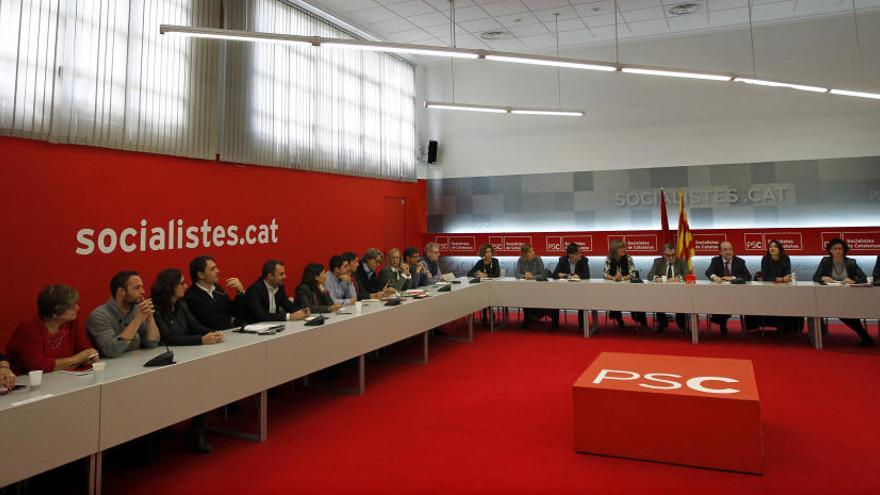 La reunió de la nova executiva del PSC, ahir al matí