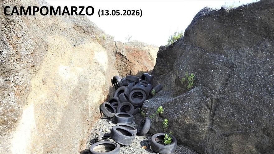 Denuncian vertidos de neumáticos en Campomarzo y Medelo