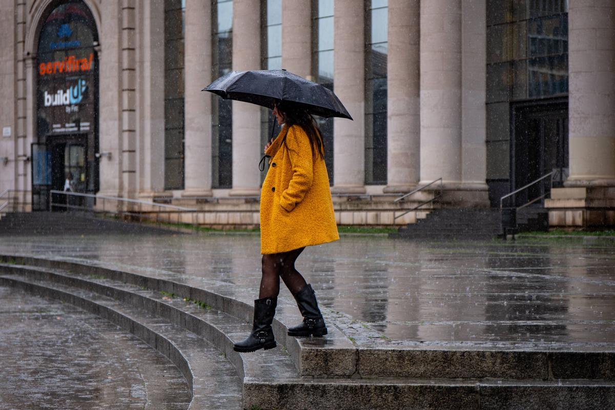 Temporal de lluvias en Barcelona el día 13 de febrero de 2026