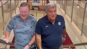 Koeman y Laporta, reconciliados.