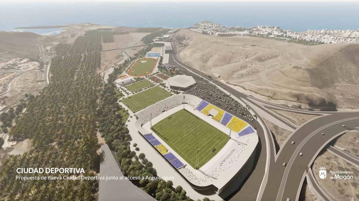 Ciudad deportiva en la entrada de Arguineguín que proyecta el Ayuntamiento de Mogán.