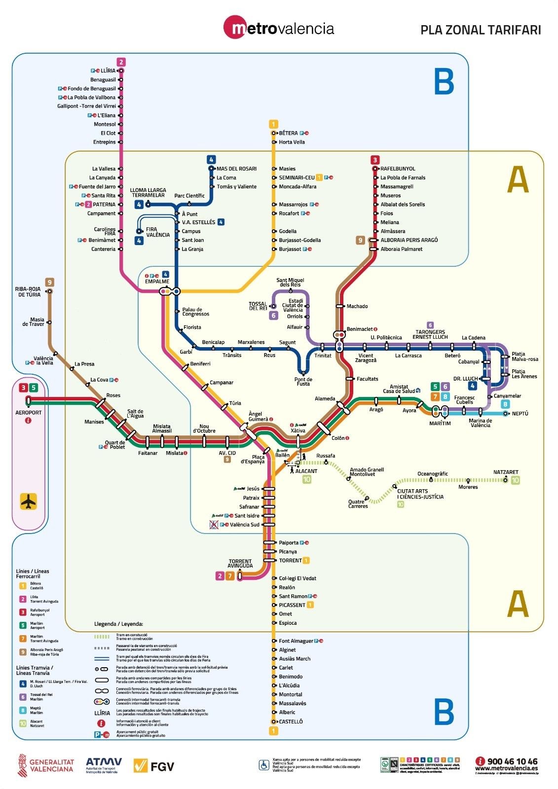 Archivo - Nuevo mapa de Metrovalencia a partir de 2022