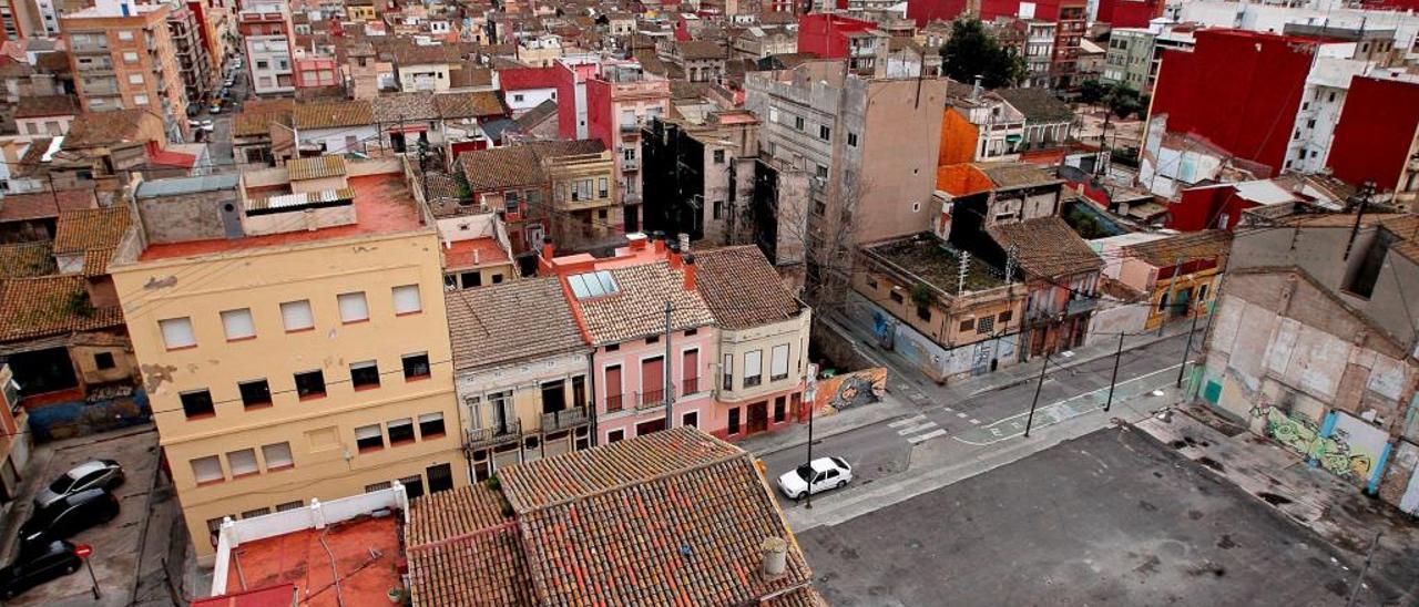 Vista panorámica del barrio del Cabanyal.