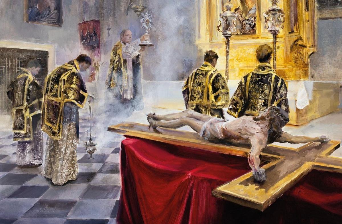 Detalle del cartel anunciador de la Semana Santa 2026 de Murcia.