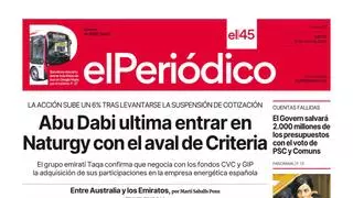 La portada de EL PERIÓDICO del 18 de abril de 2024