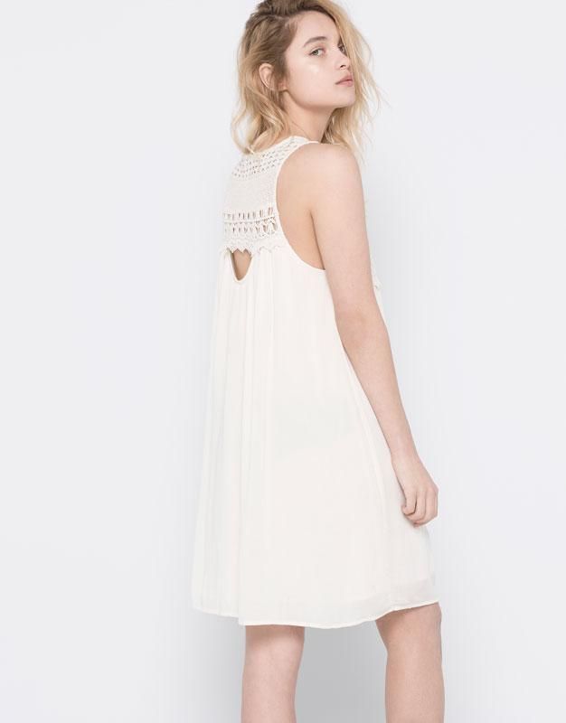 Vestido detalle crochet, Pull&Bear
