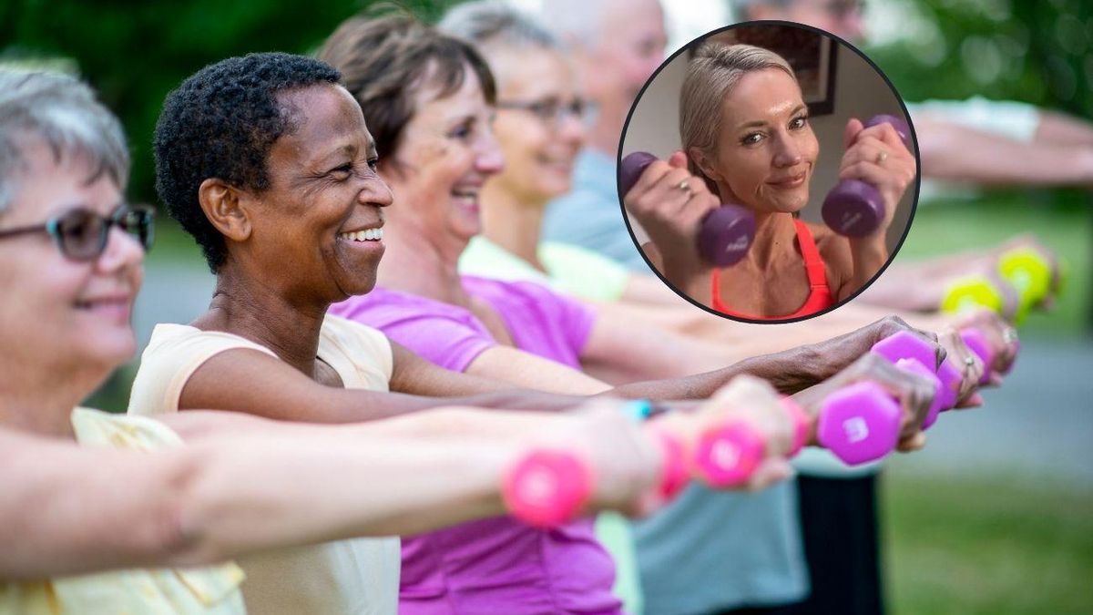 La entrenadora Caroline Idens anima a hacer ejercicios de fuerza