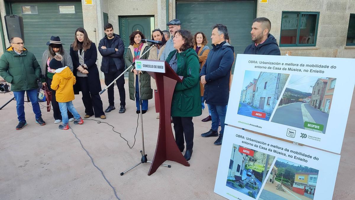 La inauguración oficial de la reurbanización de O Enleito, en Bueu