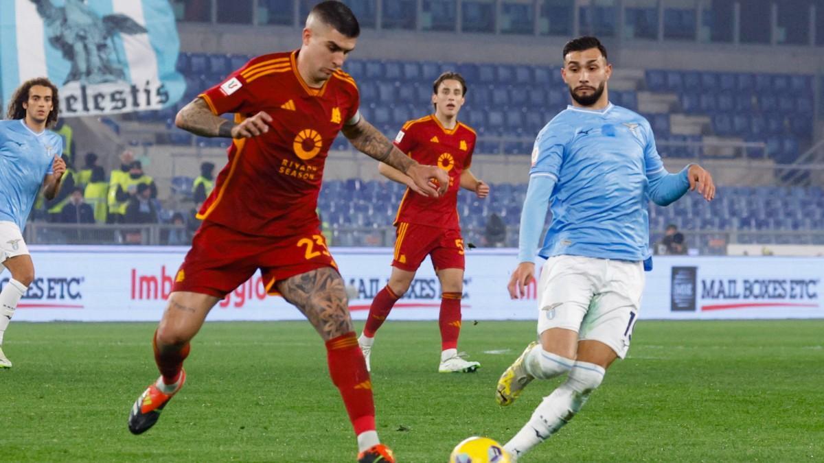 Imagen del choque entre la Lazio y la Roma