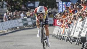 Juan Ayuso, durante la contrarreloj de la Itzulia