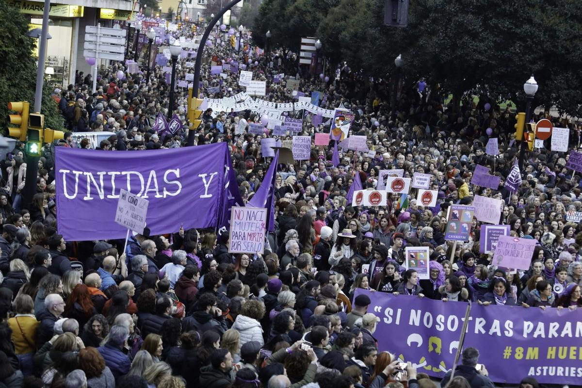 Manifestación del 8-M en Asturias, en una imagen de archivo.