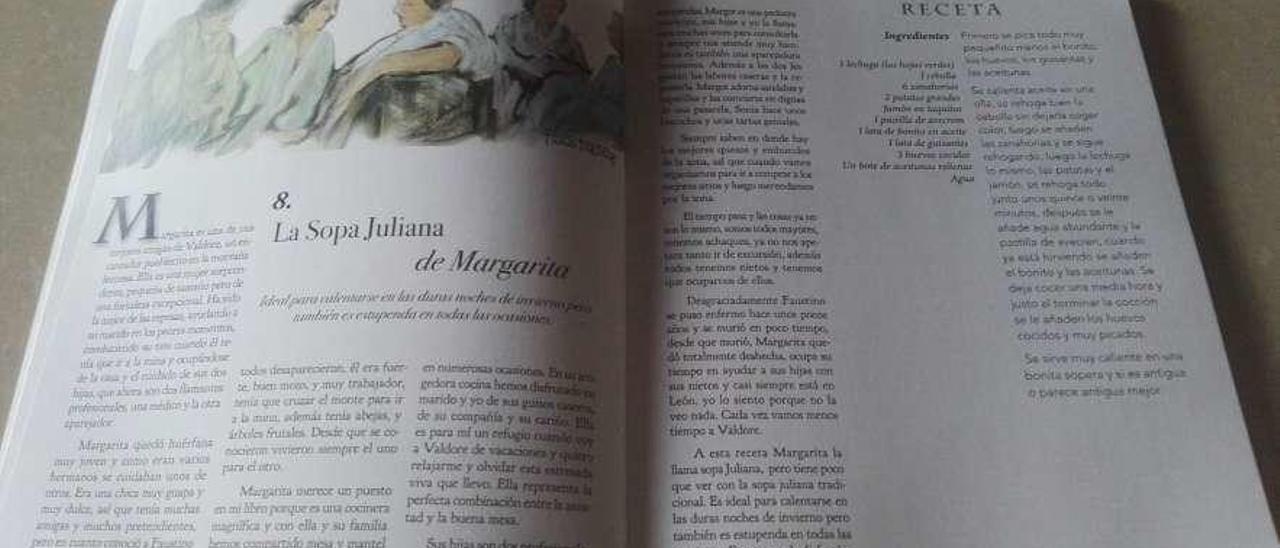 Una de las recetas del libro: la sopa juliana de Margarita.