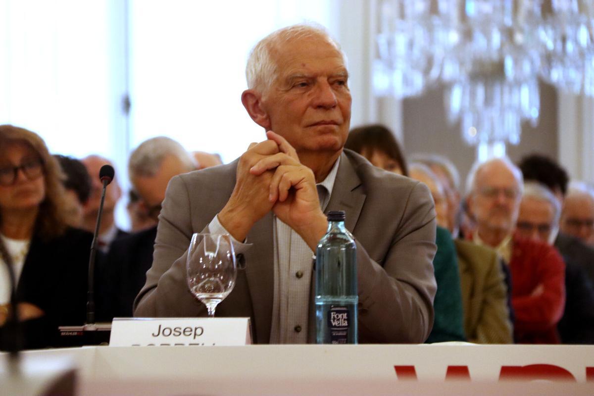 El presidente del Cidob, Josep Borrell, durante la conferencia internacional 'War and Peace in the 21st Century'