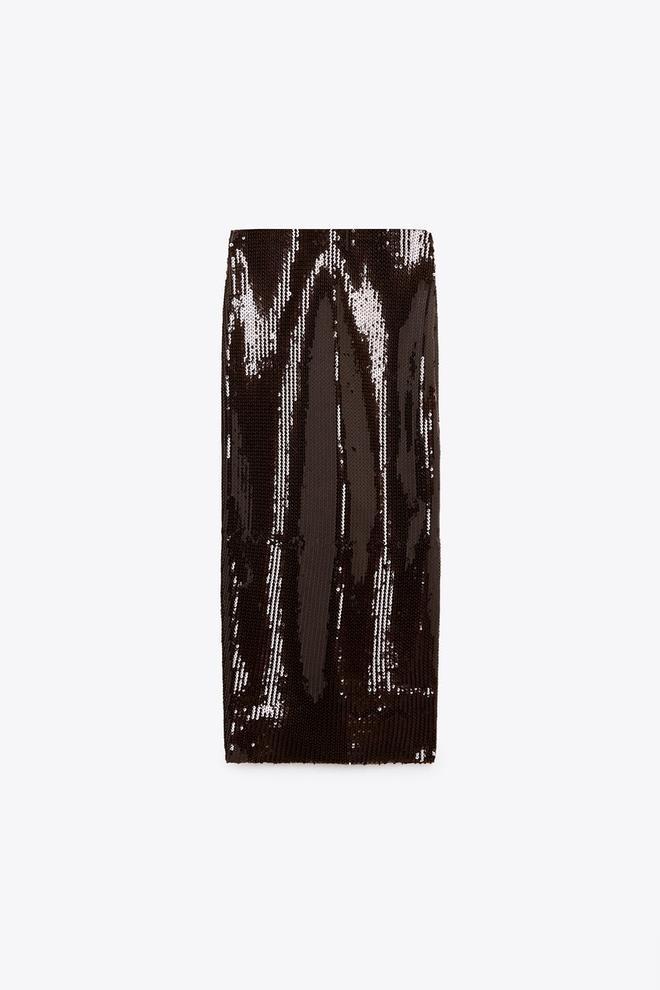 Falda tubo de Zara de lentejuelas