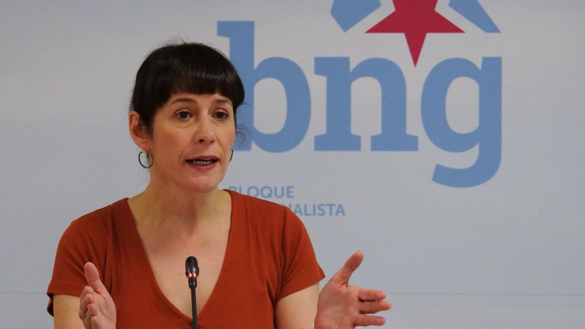 La portavoz nacional del BNG, Ana Pontón, en rueda de prensa.