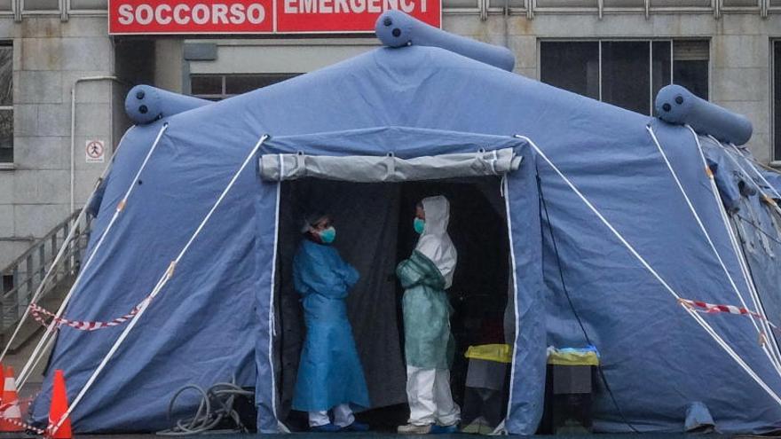 Una unidad médica en Italia contra el coronavirus.