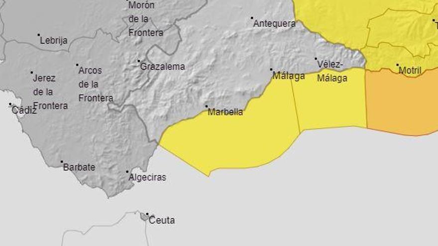 Alerta amarilla en la costa de Málaga