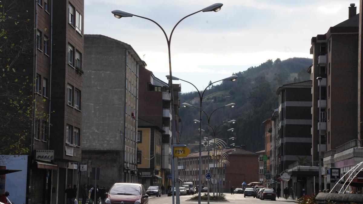 Farolas en Mieres en una imagen de archivo