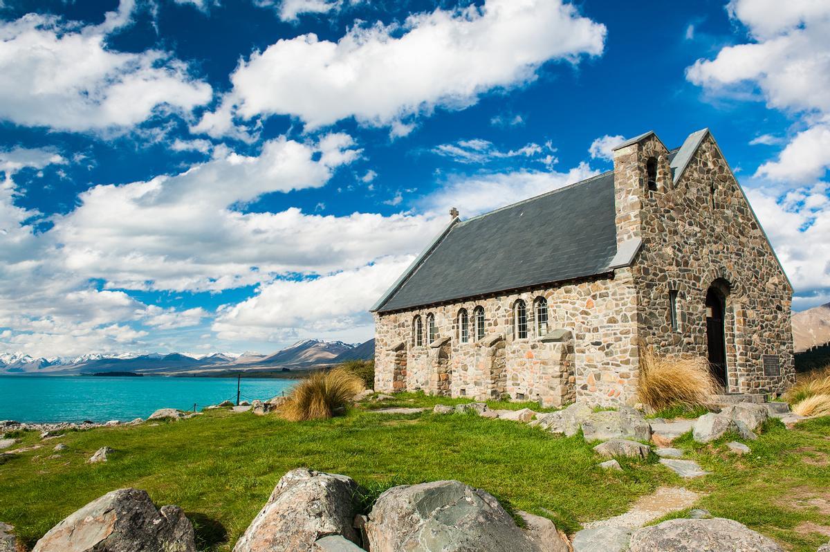 Iglesia del Buen Pastor en el lago Tekapo.