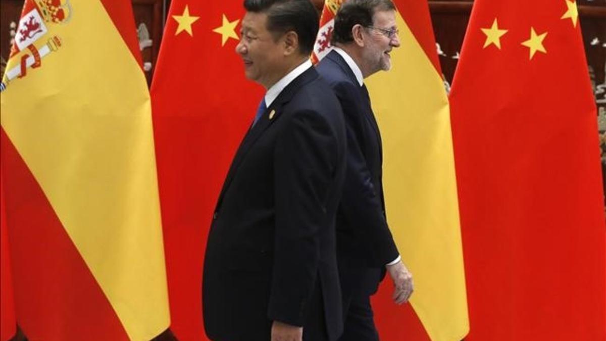 Mariano Rajoy y el presidente de China, Xi Jinping, en la cumbre del G-20 de Hangzhou.