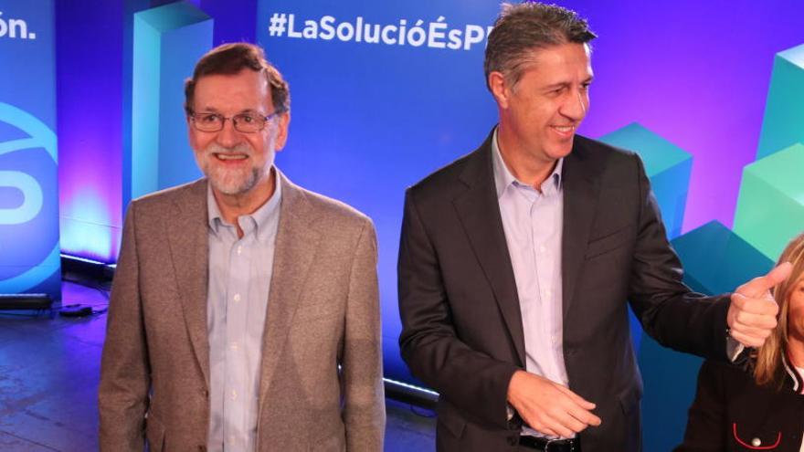 Mariano Rajoy i Xavier García Albiol al míting del PP a Lleida