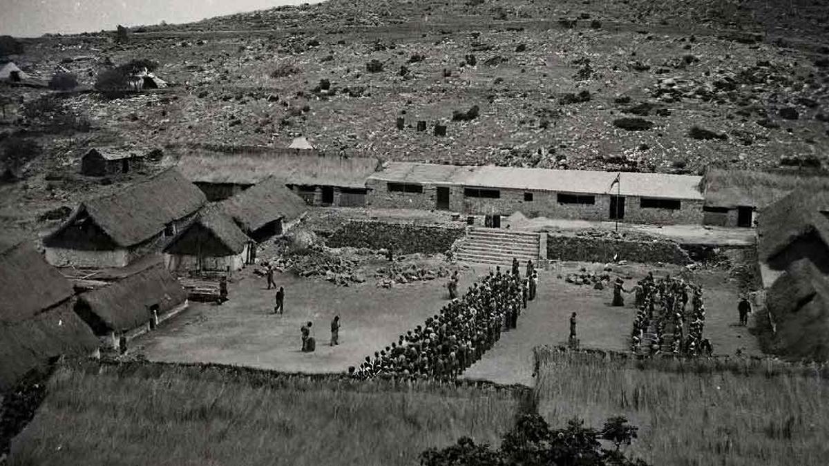 Fotografía tomada en 1942en el campo de concentración de Son Morey, en Artà