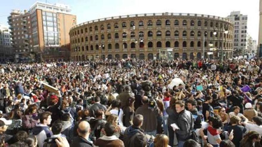 Manifestación tranquila en Valencia