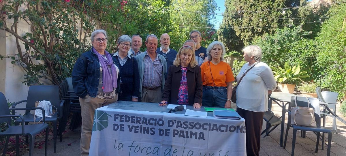 Comparecencia de la Federació de Veïns este lunes en Can Alcover.
