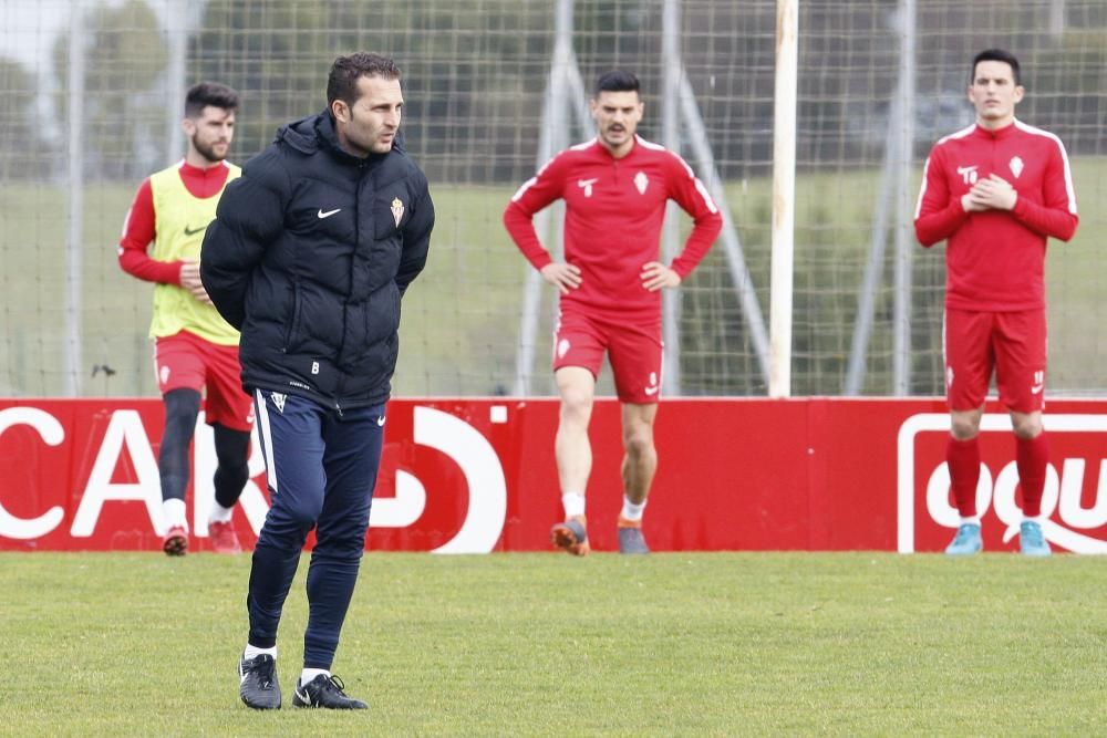 Entrenamiento del Sporting.