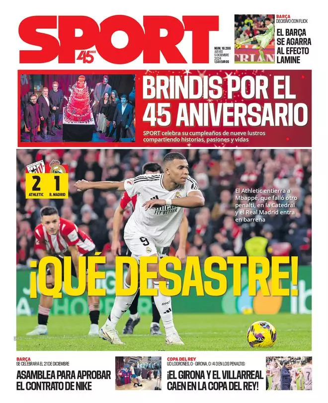 La portada de SPORT de hoy