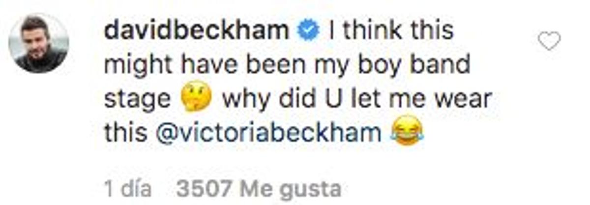 David Beckham le deja un comentario a Victoria Beckham