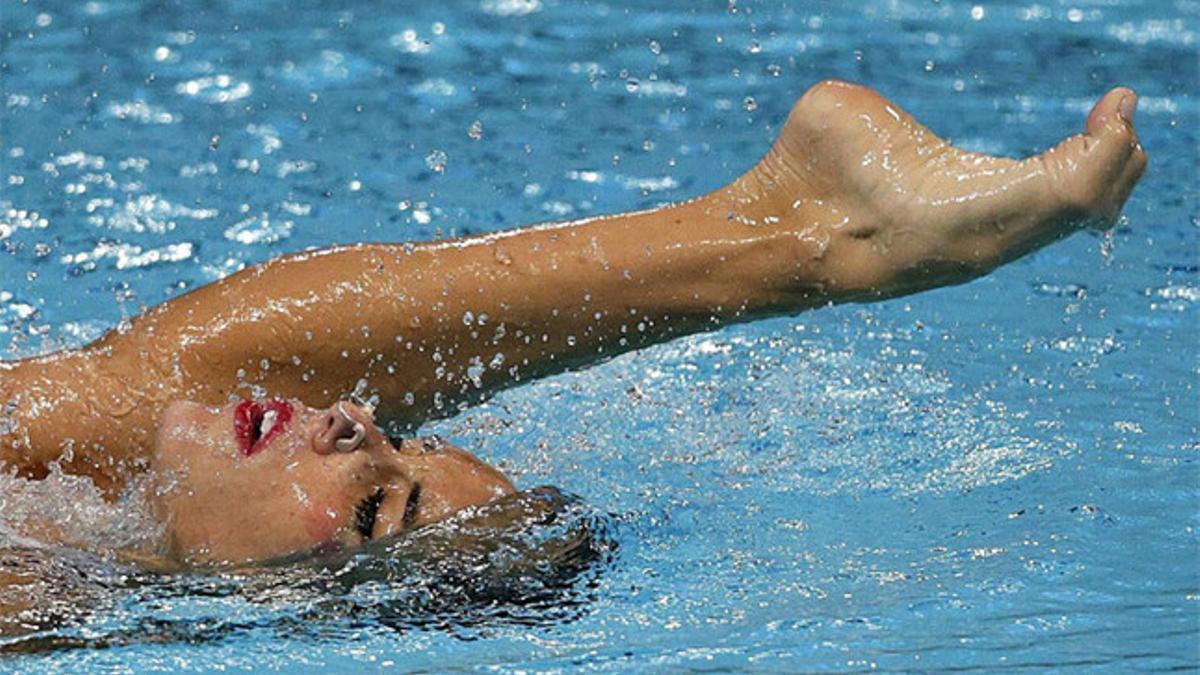 Ona Carbonell, durante su actuación en la final del solo libre