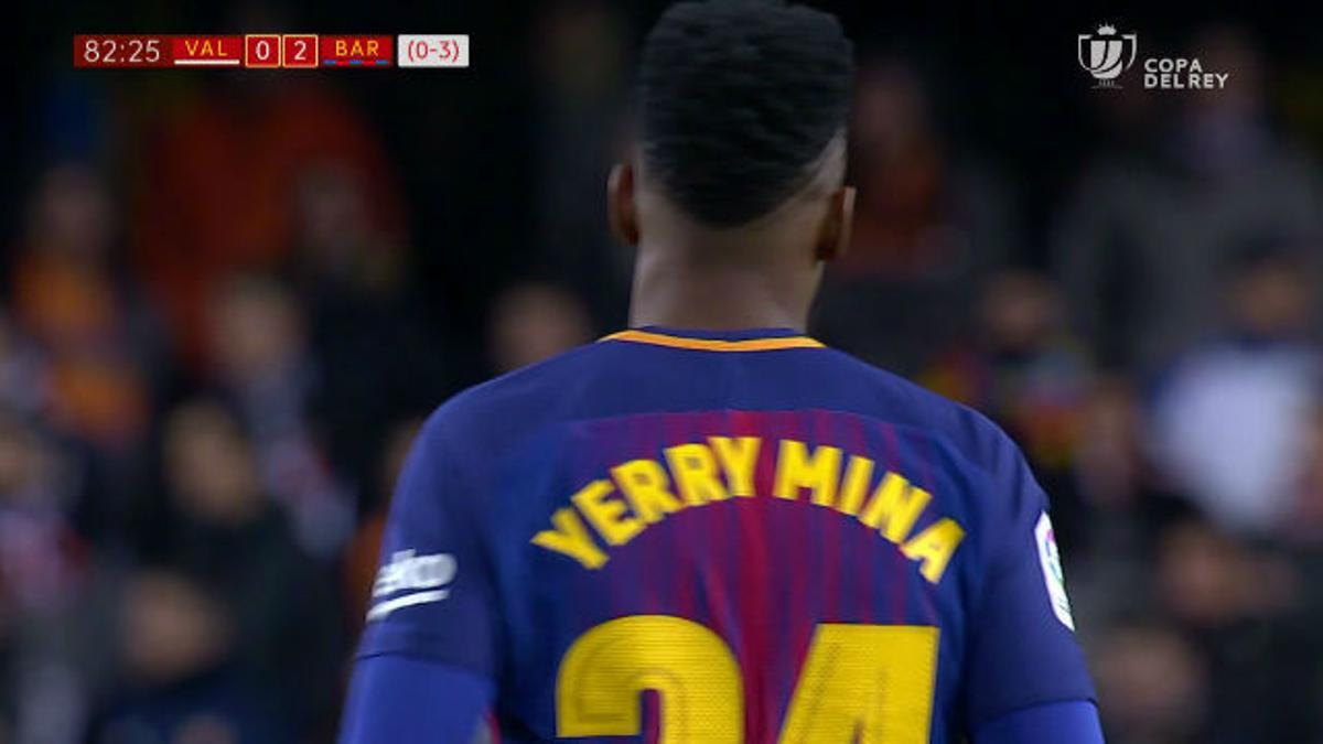 LACOPA | Valencia - FC Barcelona (0-2): Así fue el momento del debut de Yerry Mina