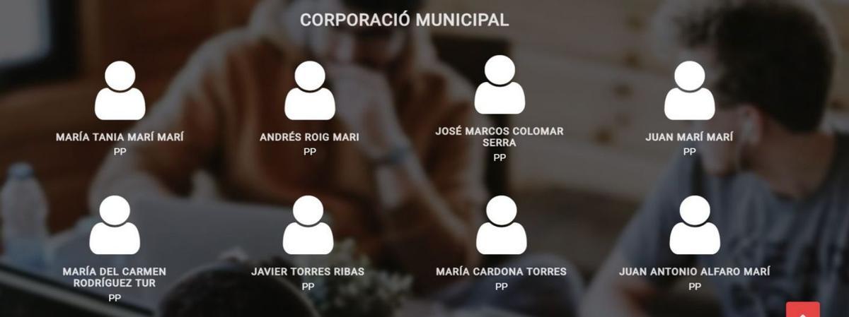 La web del Ayuntamiento de Sant Joan no incluye ni una foto de los miembros del equipo de gobierno. | D.I.