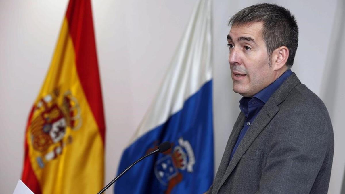 El presidente de Canarias, Fernando Clavijo, el pasado viernes, 23 de diciembre, tras anunciar la ruptura del pacto con el PSOE.