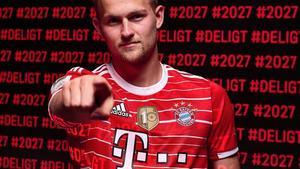 Matthijs de Ligt, con la nueva camiseta del Bayern.
