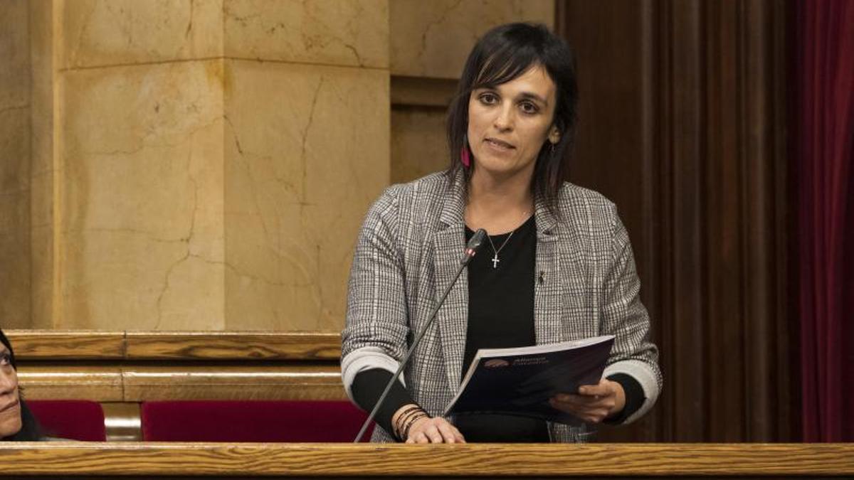 La presidenta de Aliança Catalana, Sílvia Orriols, en el Parlament.