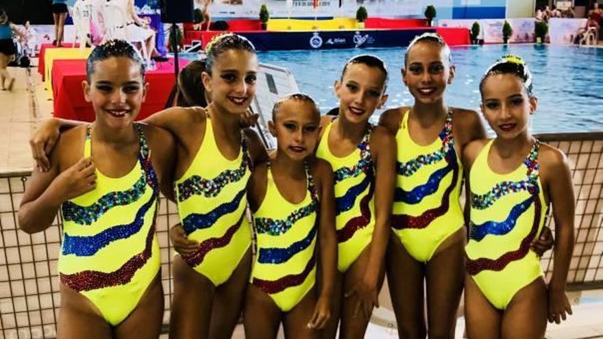 El equipo alevín del CW Morvedre en el Campeonato de España.