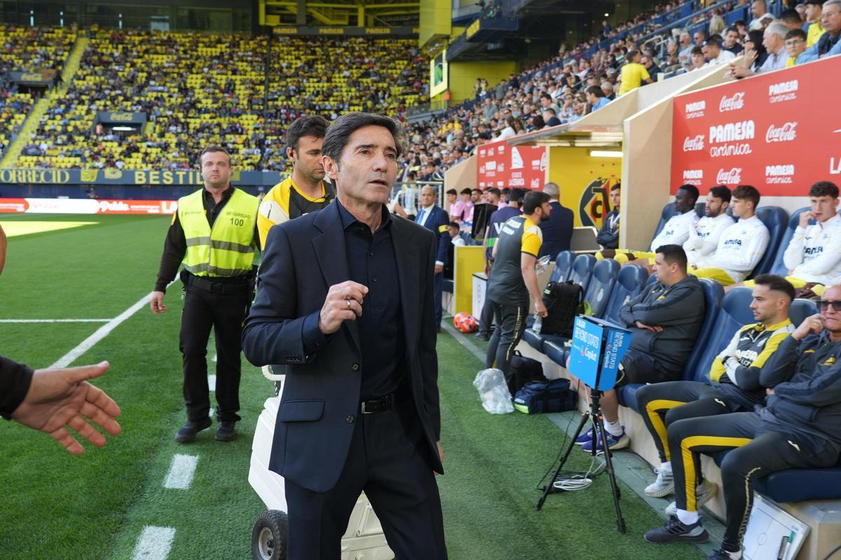 Marcelino, antes del Villarreal-Espanyol.