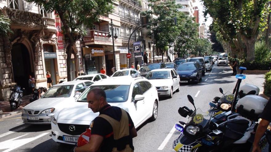 Imagen de archivo de otro atasco ocurrido en Germanías, en València.