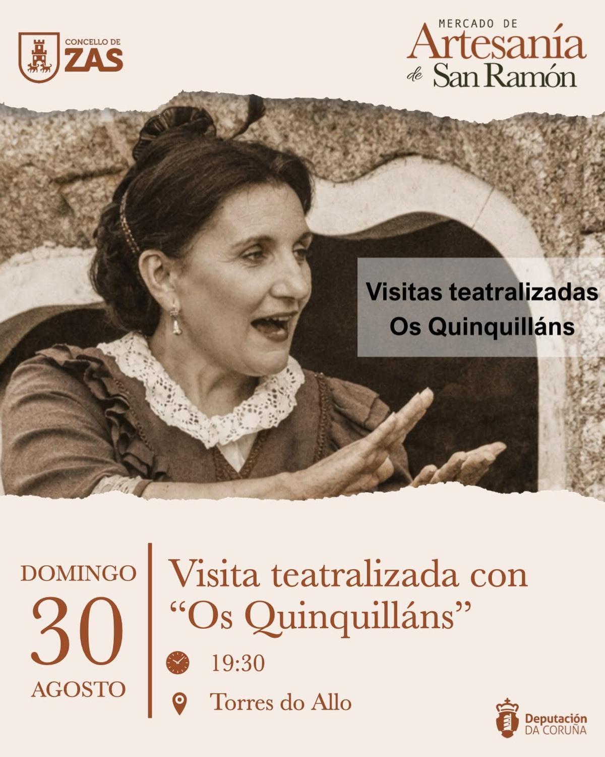 Cartel promocional da visita teatralizada ás Torres do Allo.