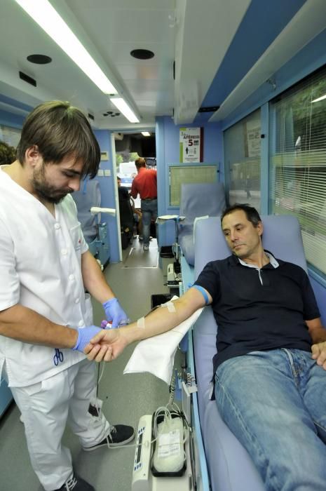 Autobús de donación de sangre y médula ósea